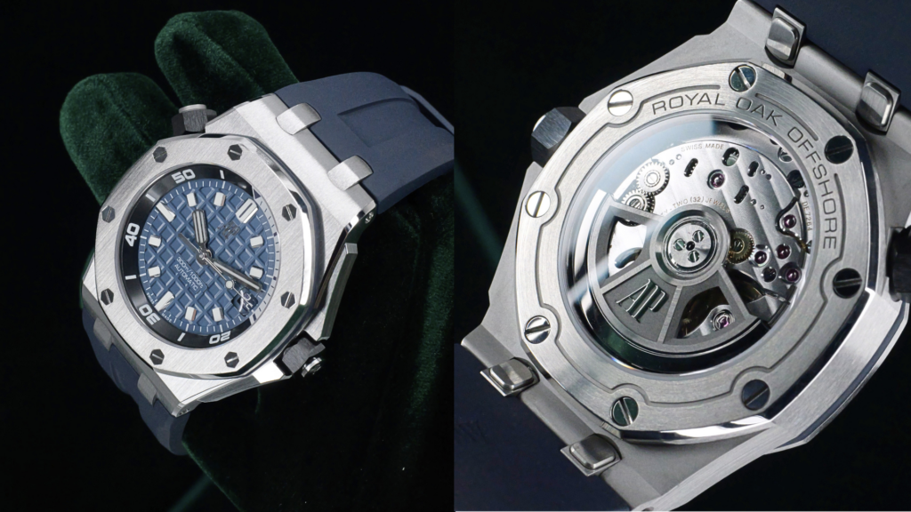 AP Royal Oak Offshore 42mm Diver Blue Dial & Rubber Strap 15720ST - Case & Bezel