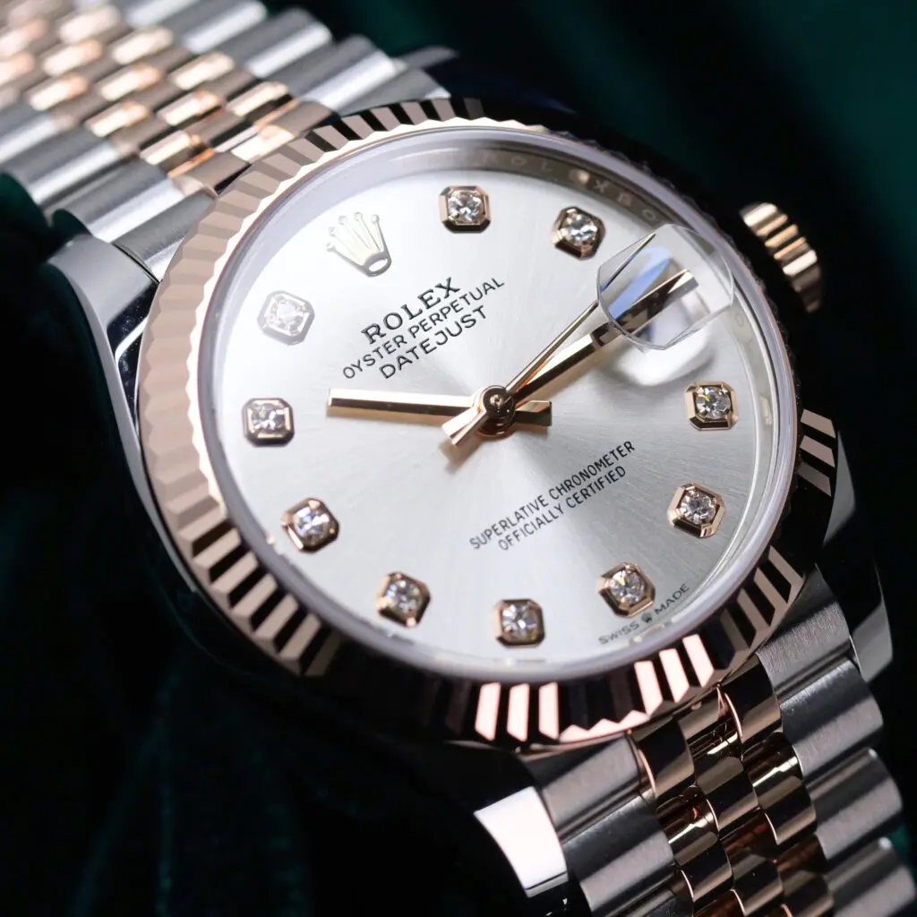 2026 NEW UNWORN Rolex Datejust 31 Silver Diamond Dial Fluted Bezel Jubilee Two-Tone 18K Rose Gold 31mm COMPLETE SET 278271-0016