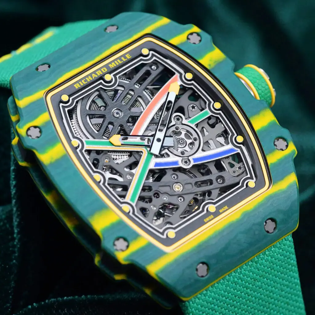 Richard Mille RM 67-02 "Sprint" Wayde van Niekerk 38.7mm Skeleton Dial Green Yellow Quartz TPT Green Elastic Strap MINT COMPLETE SET RM 67-02