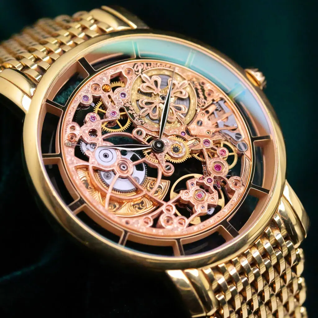 Patek Philippe Complications Hand-Engraved Skeleton Dial Bracelet 18K Rose Gold 39mm VERY GOOD CONDITION COMPLETE SET 5180/1R-001