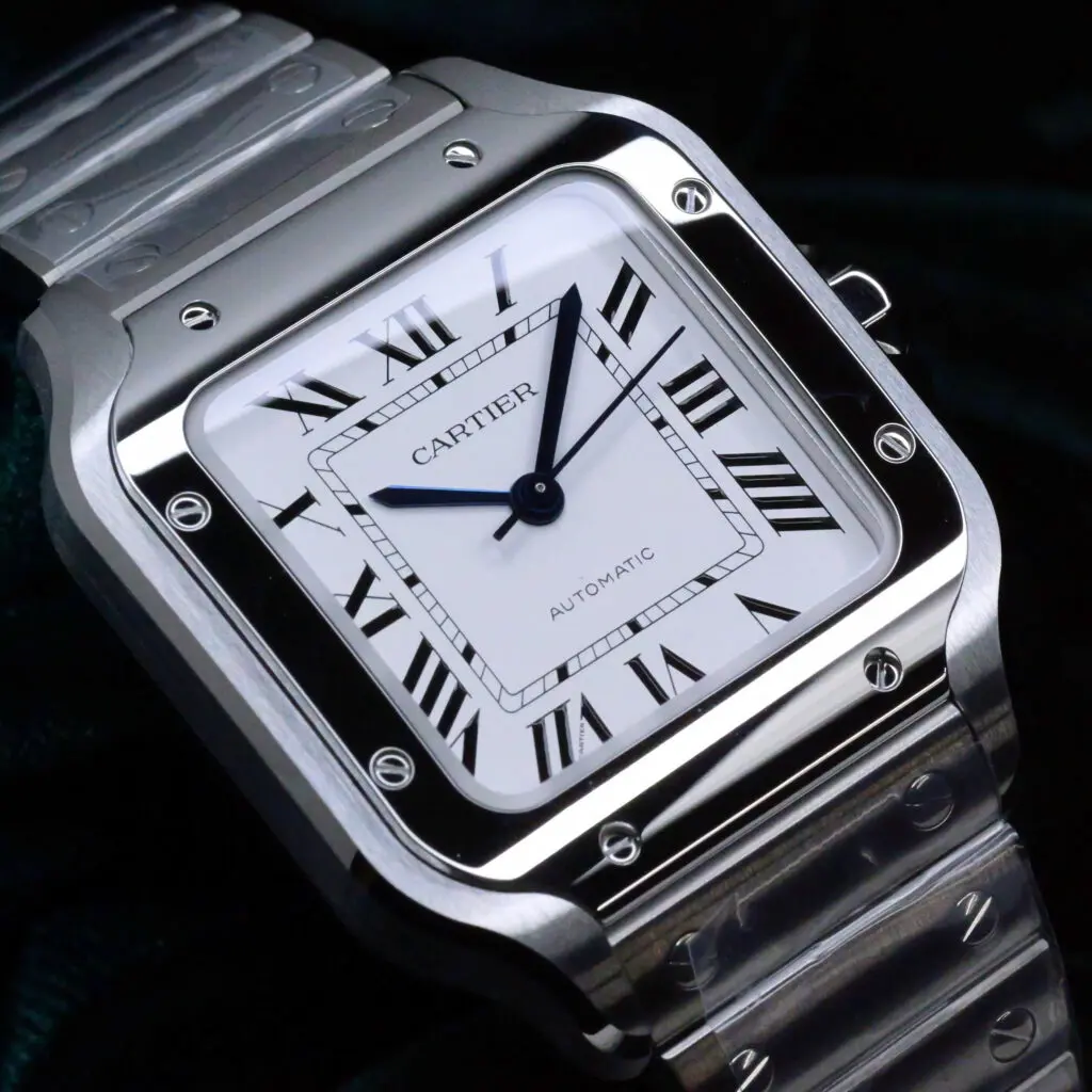 2026 NEW UNWORN Cartier Santos de Cartier Medium Silvered Opaline White Dial Stainless Steel Bracelet 35mm COMPLETE SET WSSA0029