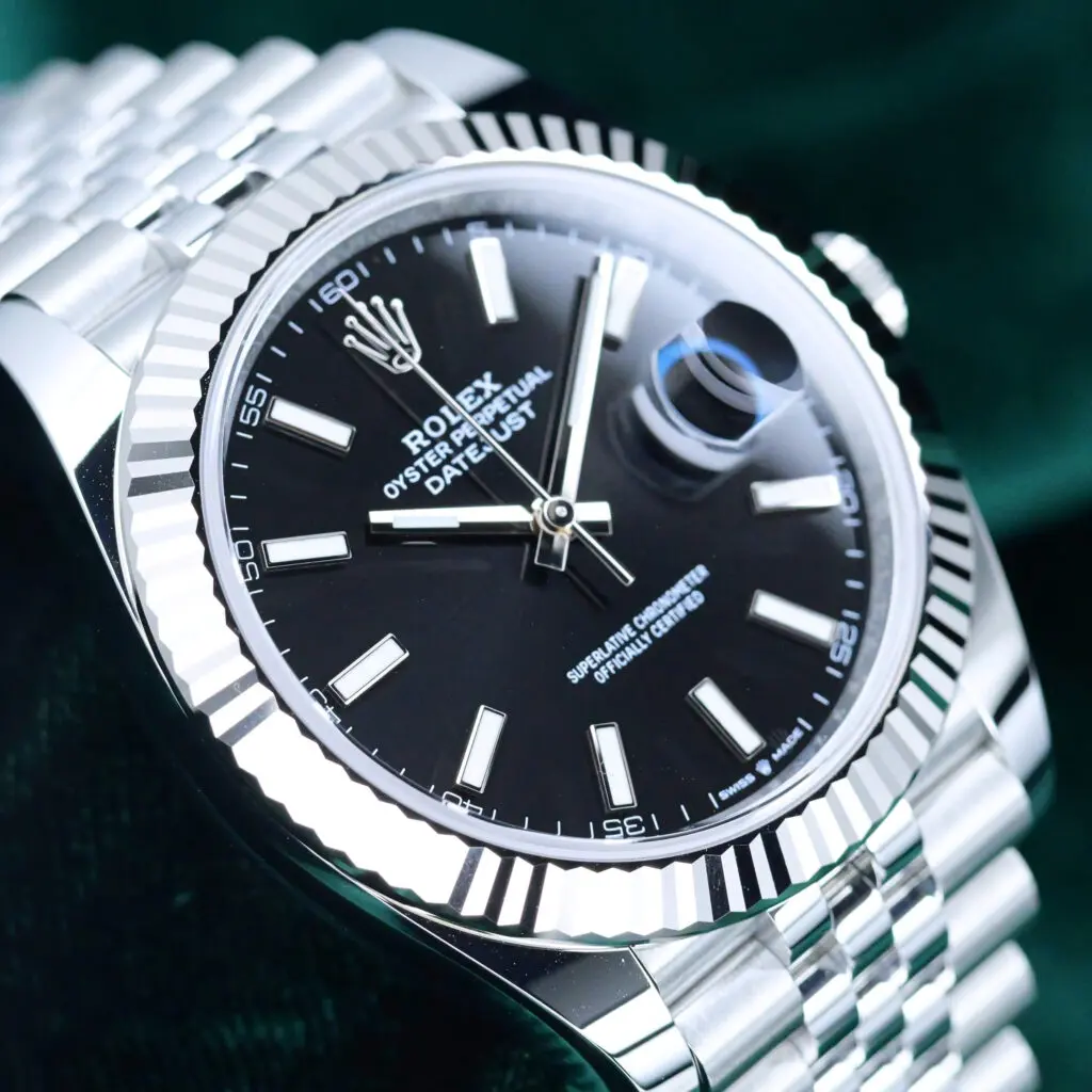 2026 NEW UNWORN Rolex Datejust Black Dial White Gold Fluted Bezel Jubilee Bracelet Stainless Steel 41mm COMPLETE SET 126334