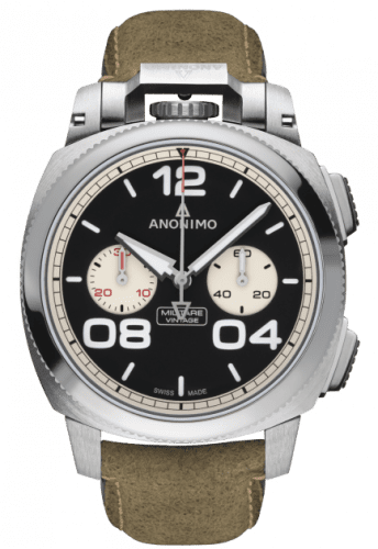Anonimo Militare Chrono Stainless Steel / Black / Leather AM-1122.01.002.A21