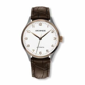 Archimede Klassik 36 TwoTone / Silver / Brown Leather UA4929-A3.32-EG5