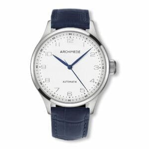 Archimede Klassik 42 Stainless Steel / Silver / Blue Leather UA7929-M2.13