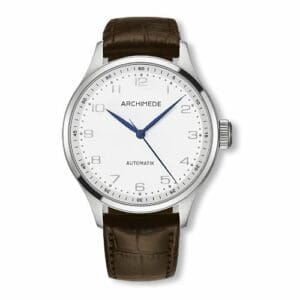 Archimede Klassik 42 Stainless Steel / Silver / Brown Leather UA7929-M2.12