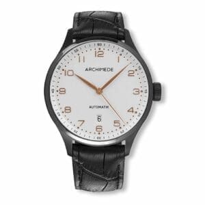 Archimede Klassik 42 TwoTone Stainless Steel / PVD / Silver / Black Leather UA7929-A2.6-SW