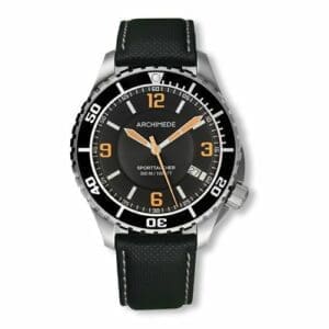 Archimede SportTaucher Stainless Steel / Black / Black Leather UA8974-TS-A4.5