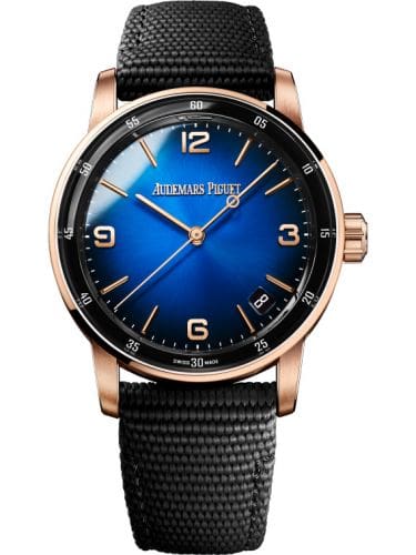 Audemars Piguet CODE 11.59 Automatic Pink Gold Blue Fabric 15210OR.OO.A002KB.03