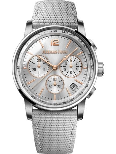 Audemars Piguet CODE 11.59 Chronograph Selfwinding White Gold Rose Gold Silver Fabric 26393CR.OO.A008KB.01