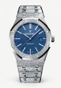 Audemars Piguet Royal Oak 15410 Frosted White Gold Blue    15410BC.GG.1224BC.01