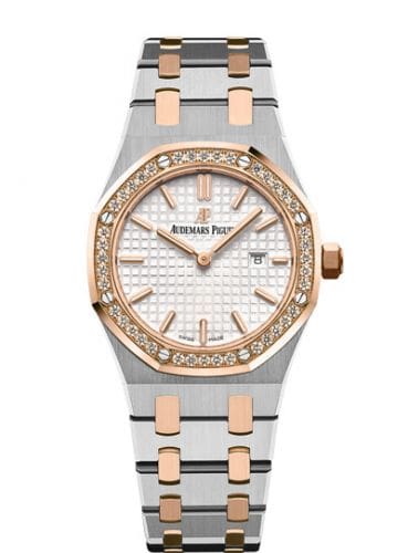 Audemars Piguet Royal Oak 67651 Quartz Stainless Steel Pink Gold Diamond Silver Bracelet 67651SR.ZZ.1261SR.01