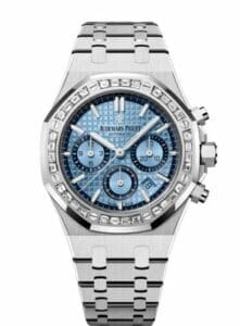 Audemars Piguet Royal Oak Chronograph 38 White Gold Diamond Light Blue   26318BC.ZZ.1256BC.01