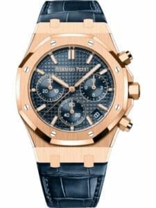 Audemars Piguet Royal Oak Chronograph 41 Pink Gold Blue Strap   26240OR.OO.D315CR.02