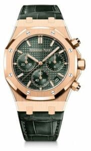 Audemars Piguet Royal Oak Chronograph 41 Pink Gold Green Strap 50th Anniversary  26240OR.OO.D404CR.01