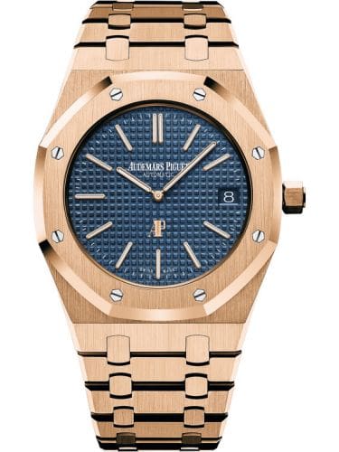 Audemars Piguet Royal Oak Extra-Thin Pink Gold Blue 15202OR.OO.1240OR.01