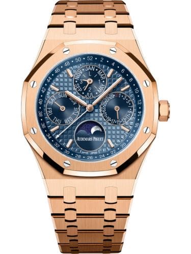 Audemars Piguet Royal Oak Perpetual Calendar 41 Pink Gold Blue 26574OR.OO.1220OR.03
