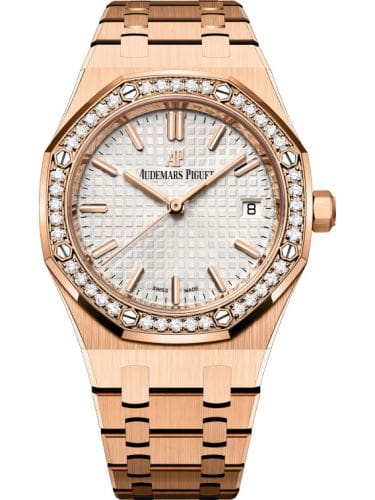 Audemars Piguet Royal Oak Selfwinding 34 Red Gold Diamond Silver Bracelet 77351OR.ZZ.1261OR.01