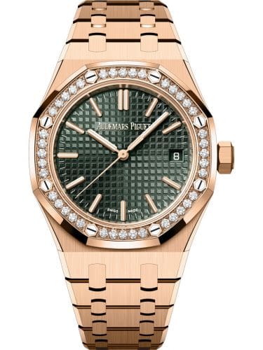 Audemars Piguet Royal Oak Selfwinding 37 Pink Gold - Diamond Khaki Green 50th Anniversary 15551OR.ZZ.1356OR.03