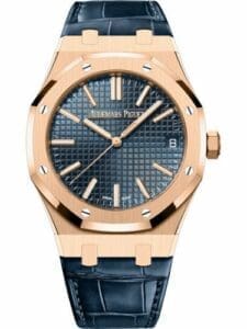 Audemars Piguet Royal Oak Selfwinding 41 Pink Gold Blue Strap 50th Anniversary  15510OR.OO.D315CR.01