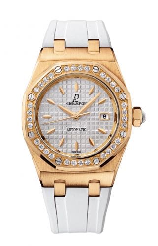 Audemars Piguet Royal Oak Selfwinding 77321 Pink Gold Diamond Silver Rubber 77321OR.ZZ.D010CA.01