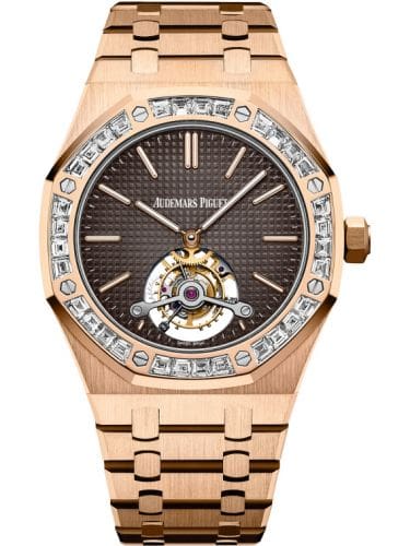Audemars Piguet Royal Oak Ultra Thin Tourbillon Pink Gold Baguette Brown 26516OR.ZZ.1220OR.01