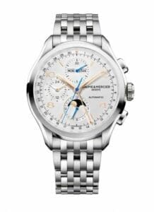 Baume & Mercier Clifton Chronograph Complete Calendar Stainless Steel / Silver / Bracelet 10279