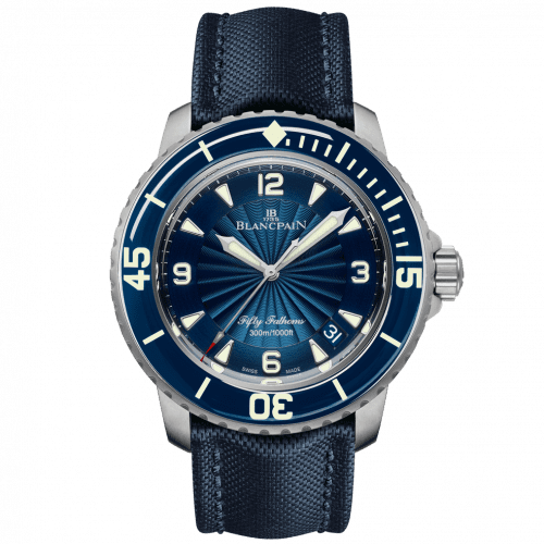 Blancpain Fifty Fathoms Automatique Stainless Steel / Blue / Blue Canvas 5015D-1140-52B