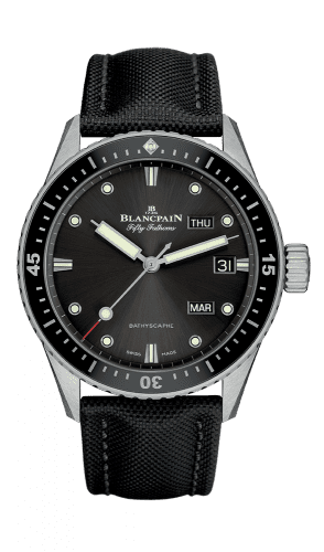 Blancpain Fifty Fathoms Bathygraphe Quantième Annuel Black / Grey / Black Canvas 5071-1110-B52A