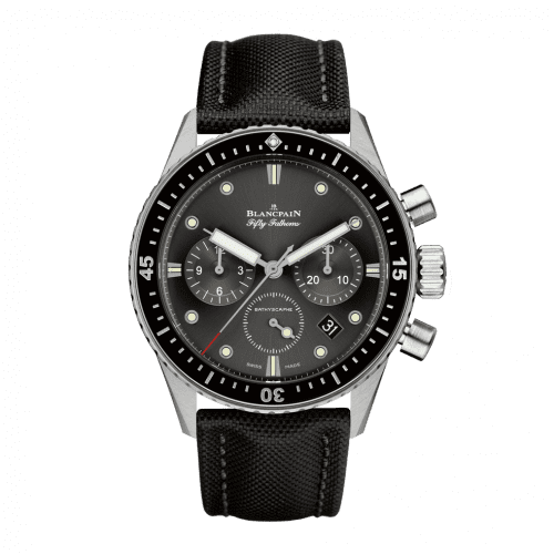 Blancpain Fifty Fathoms Bathyscaphe Flyback Chronograph Stainless Steel / Grey / Black Canvas 5200-1110-B52A