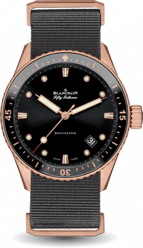 Blancpain Fifty Fathoms Bathyscaphe Sedna Gold / Black / Grey Nato 5000-36S30-NAB A