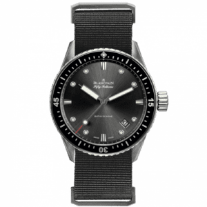 Blancpain Fifty Fathoms Bathyscaphe Stainless Steel / Grey / Grey Nato 5000-1110-NABA