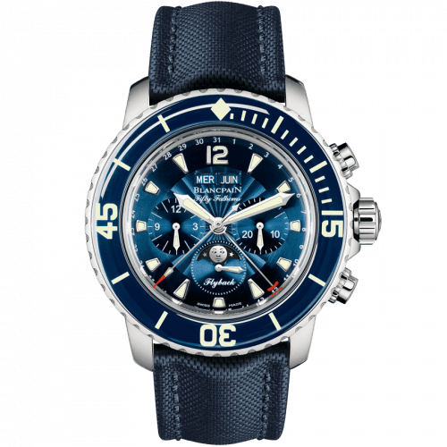 Blancpain Fifty Fathoms Chronographe Flyback Quantieme Complet Stainless Steel / Blue / Blue Canvas 5066F-1140-52B
