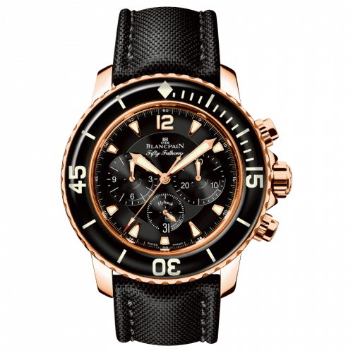 Blancpain Fifty Fathoms Chronographe Flyback Red Gold / Black / Black Canvas 5085F-3630-52