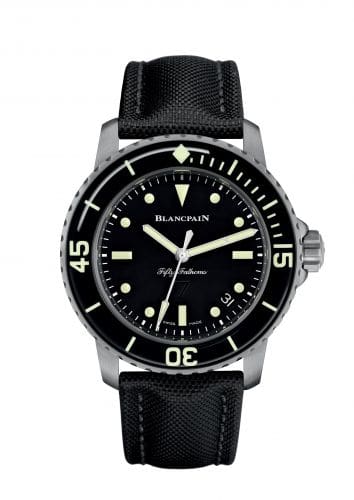 Blancpain Fifty Fathoms Nageurs de Combat Stainless Steel / Black / Black Canvas 5015E-1130-B52A