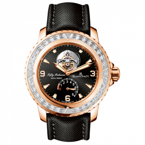 Blancpain Fifty Fathoms Tourbillon 8 Jours Red Gold / Diamonds / Black Canvas 5025-6230-52A