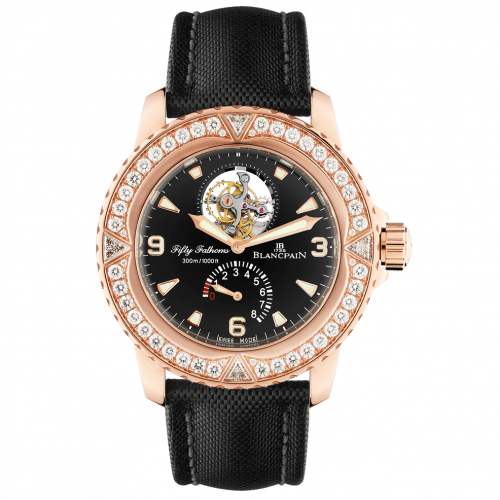 Blancpain Fifty Fathoms Tourbillon 8 Jours Red Gold / Diamonds / Black Canvas 5025-9530-52A