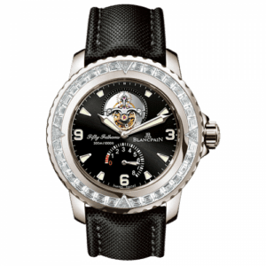 Blancpain Fifty Fathoms Tourbillon 8 Jours White Gold / Diamonds / Black Canvas 5025-5230-52A