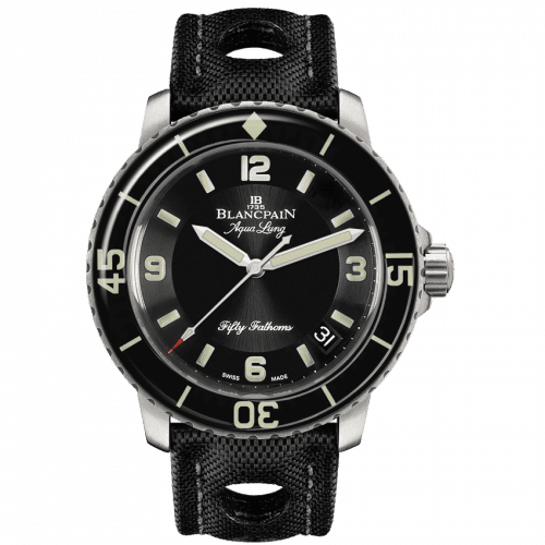 Blancpain Fifty Fathoms Tribute to Fifty Fathoms Aqua Lung / Stainless Steel / Black / Black Canvas 5015C-1130-52B
