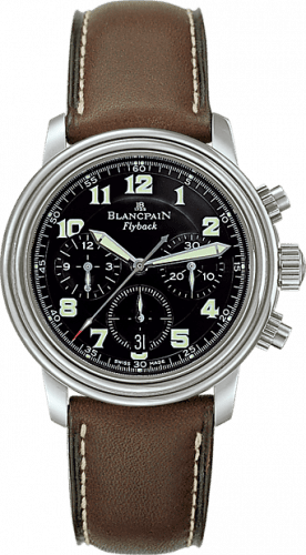 Blancpain Léman Chronograph Flyback Stainless Steel / Black / Strap 2185F-1130-63
