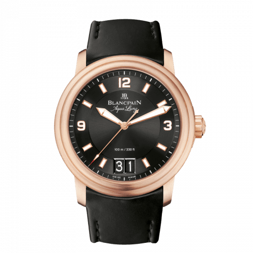 Blancpain Léman Grande Date Aqua Lung Red Gold / Black / Rubber 2850B-3630A-64B