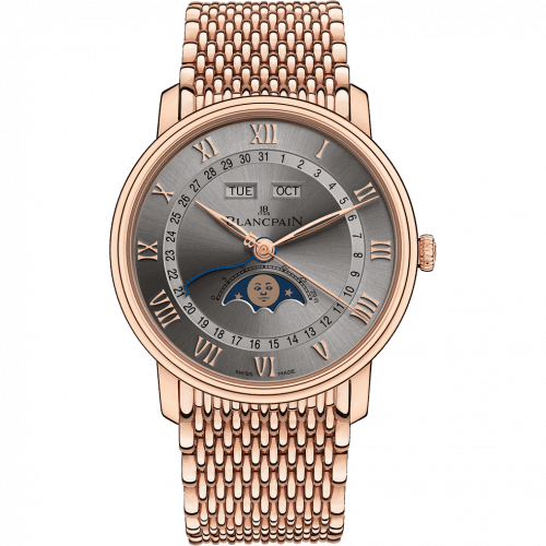 Blancpain Villeret Quantième Complet 40mm Red Gold / Grey / Bracelet 6654-3613-MMB