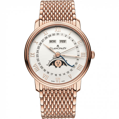 Blancpain Villeret Quantième Complet 40mm Red Gold / Opalin / Bracelet 6654-3642-MMB