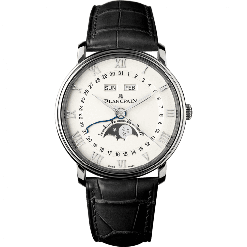 Blancpain Villeret Quantième Complet 40mm Stainless Steel / White 6654-1127-55B
