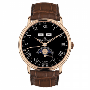 Blancpain Villeret Quantieme Complet 8 Jours Red Gold / Black Enamel 6639-3637-55B