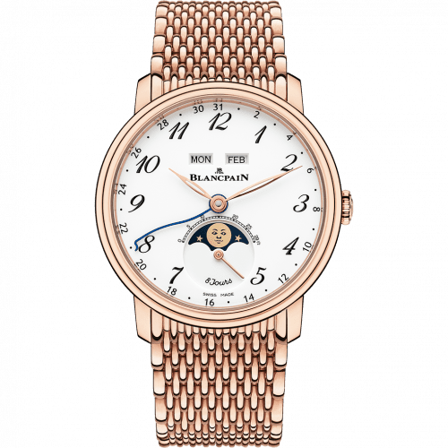 Blancpain Villeret Quantieme Complet 8 Jours Red Gold / Enamel Arabic / Bracelet 6639A-3631-MMB