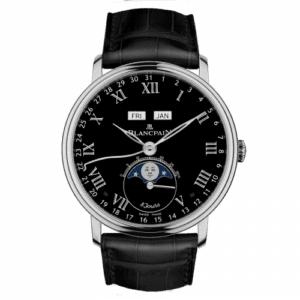 Blancpain Villeret Quantieme Complet 8 Jours White Gold / Black Enamel 6639-3437-55B