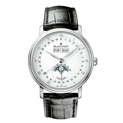 Blancpain Villeret Quantième Complet Stainless Steel / White 6263-1127-55