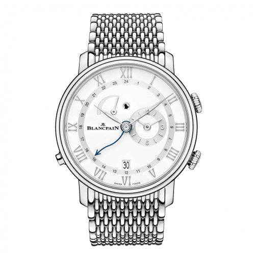 Blancpain Villeret Réveil GMT Stainless Steel / White / Bracelet 6640-1127-MMB