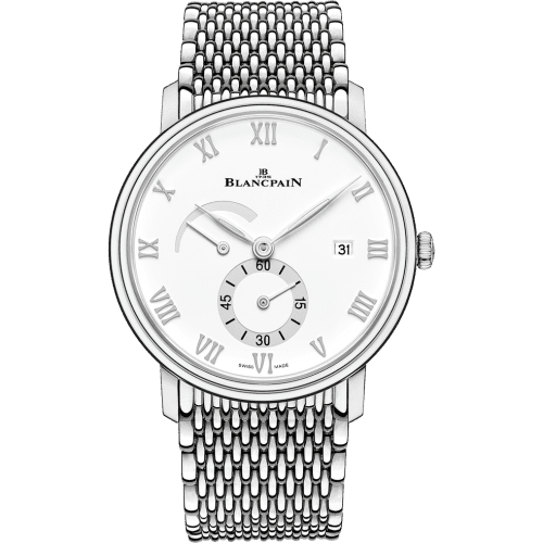 Blancpain Villeret Ultraplate Power Reserve Date Stainless Steel / White / Bracelet 6606A-1127-MMB